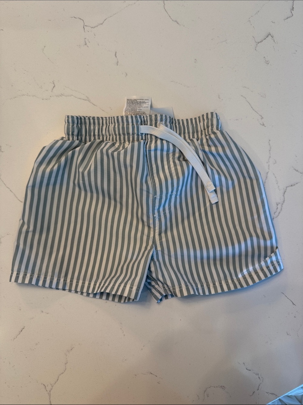 H&M Light Blue & White Striped Swim Shorts